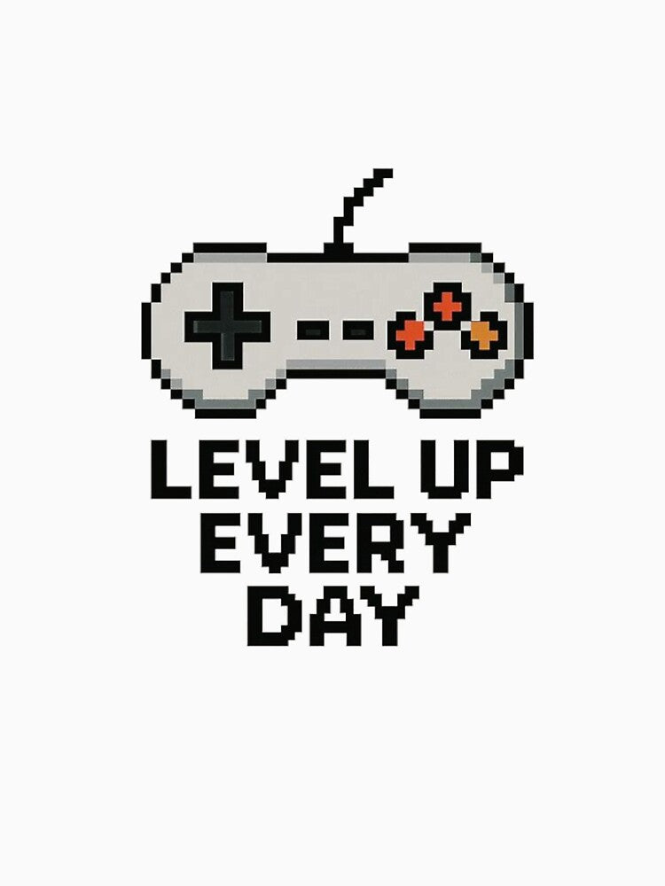 Level Up Every Day Minimalist Gaming by IgorPrzybys