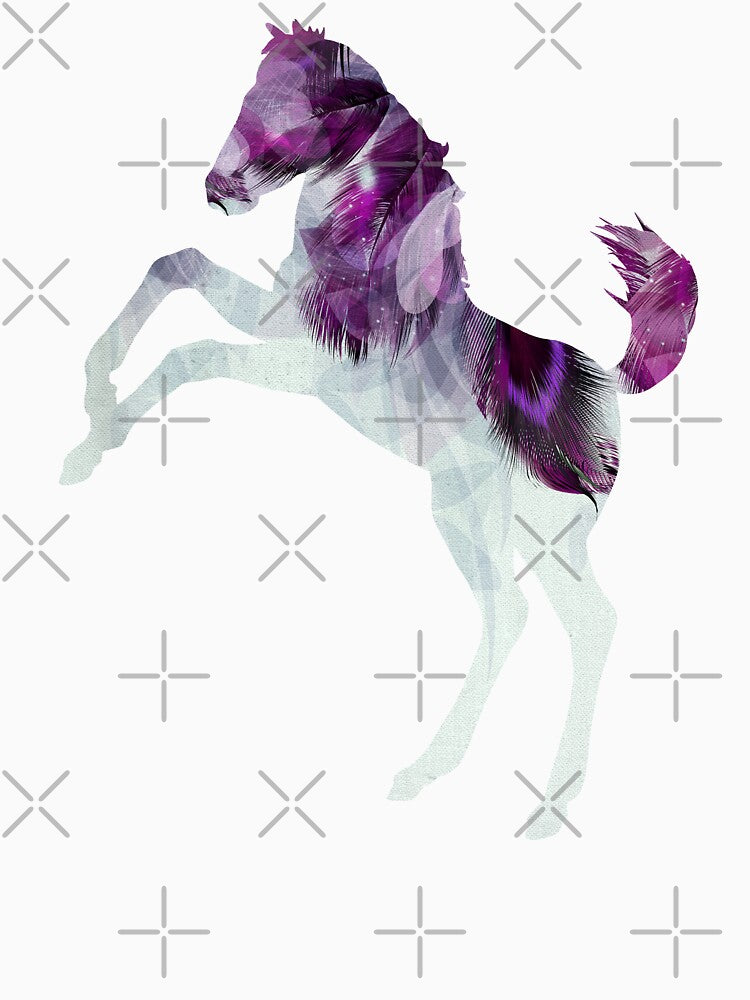 Mustang Horse Peacock Feathers Pattern by SoccaTamam