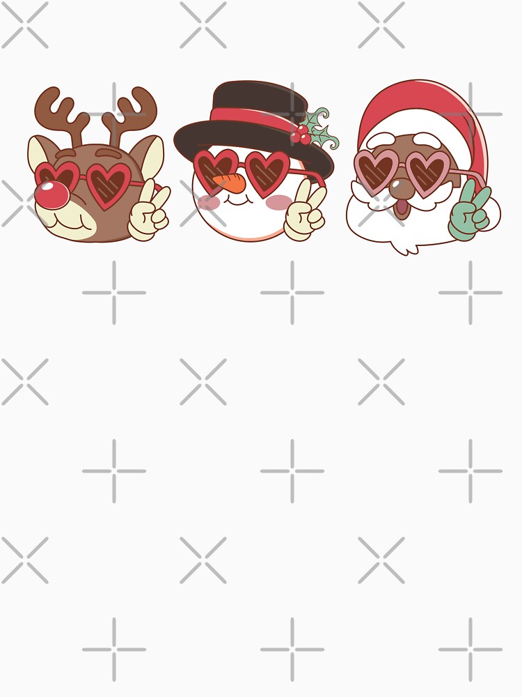 groovy christmas black santa reindeer snowman retro by Gossip Rag