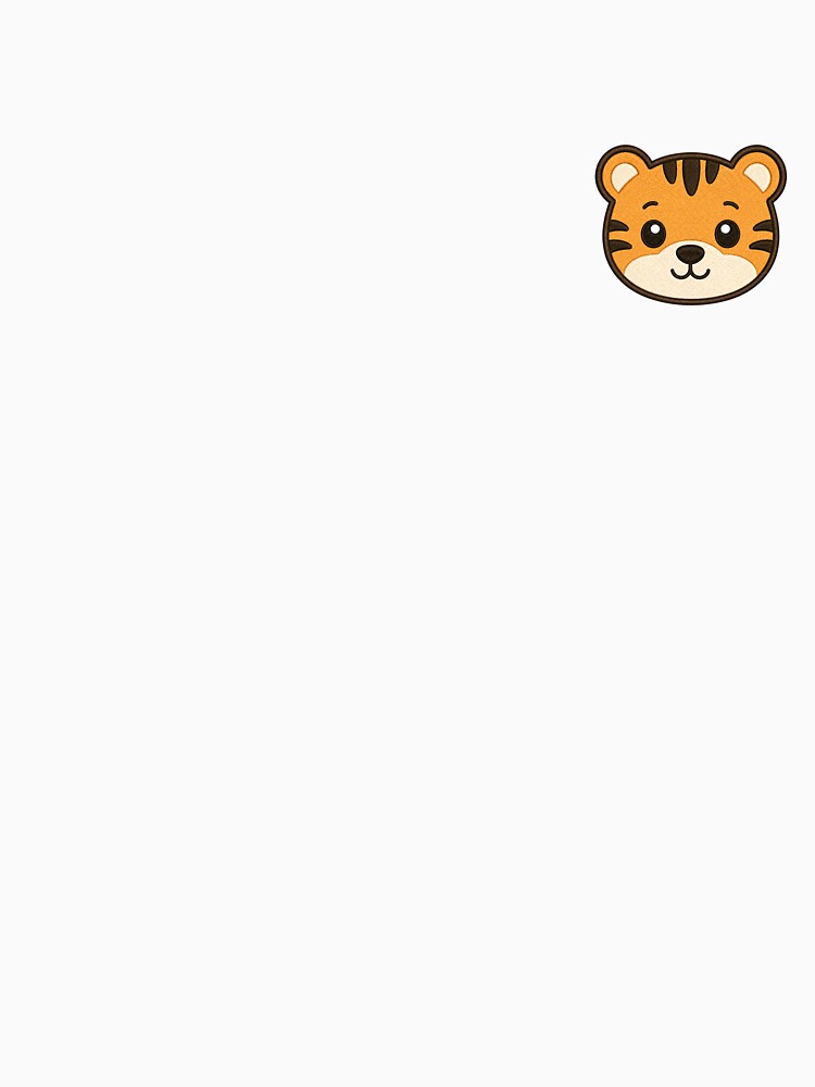 Cute Tiger Face | Minimal Embroidery Style Kawaii Design by ColorSplash123