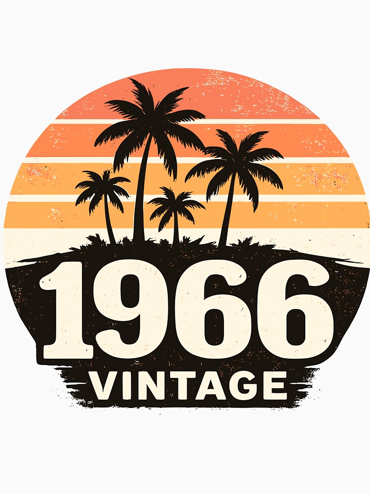 1966 Vintage Birthday Palm Trees Sunset by Svenniibee