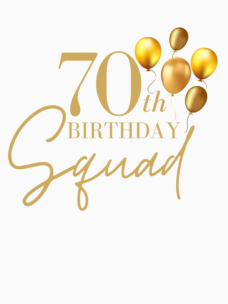 70th Happy Birthday Squad Balloon Elegant Bday Party for 70 years by Sasikharn