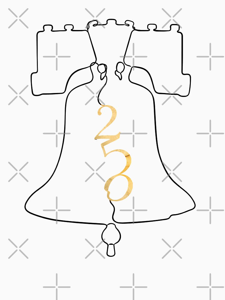 Liberty Bell 250th Anniversary Minimalist Outline by chattsuede