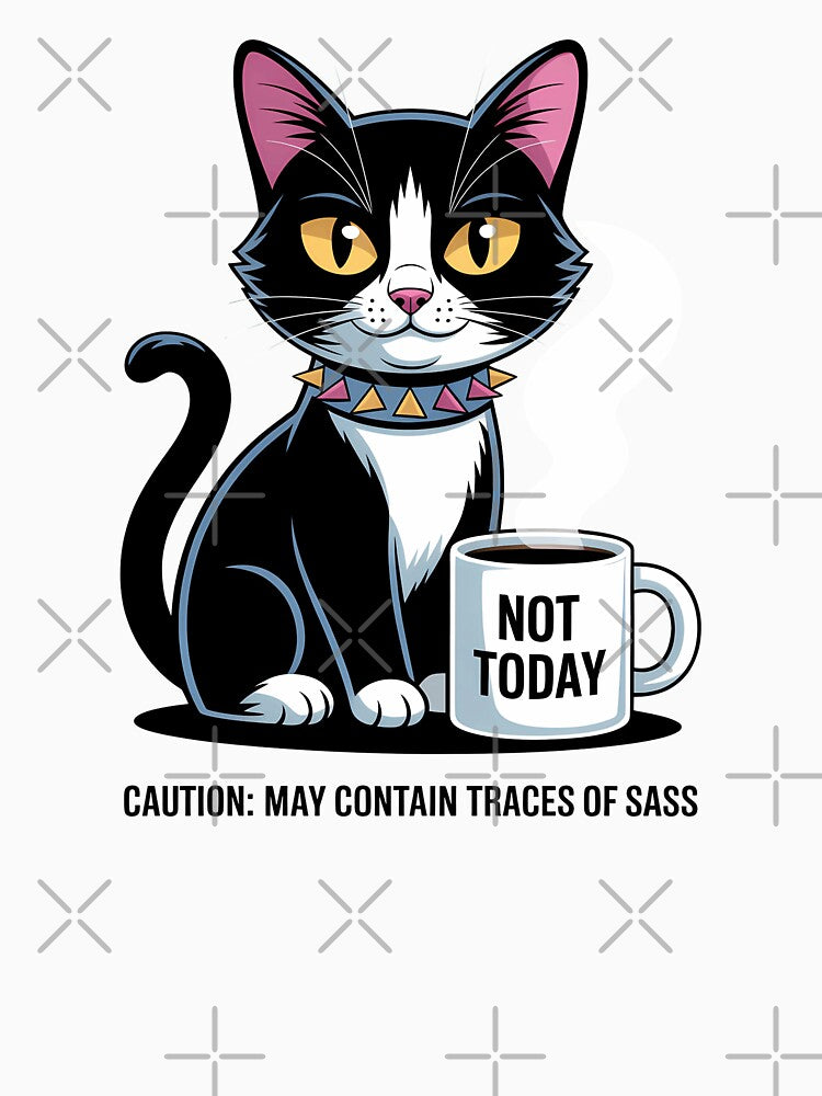 Not Today - Funny Black Cat Coffee Design by ThatBBStore