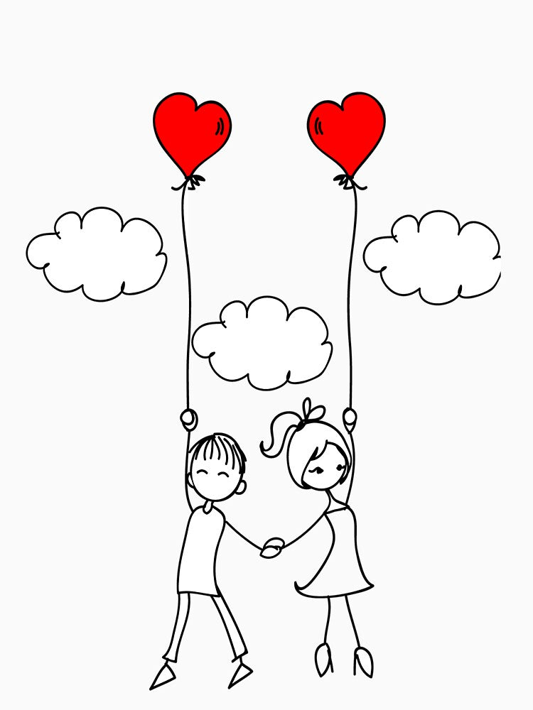 Cute Couple Love Balloons Matching Design by AmetistLight