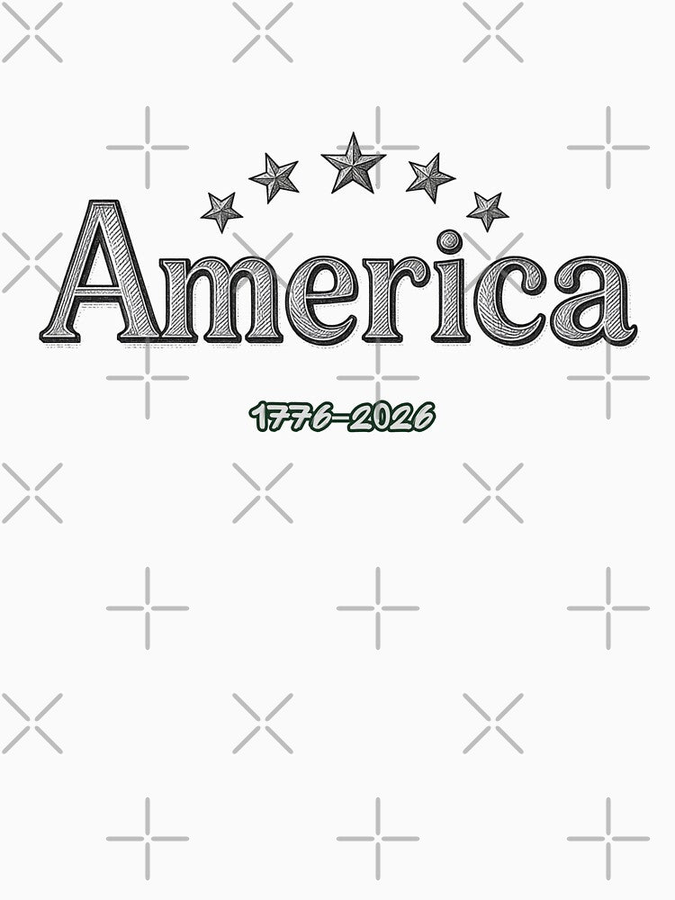 America 1776–2026 Patriotic Vintage Typography Design – USA 250th Anniversary Celebration Graphic by OmCollections