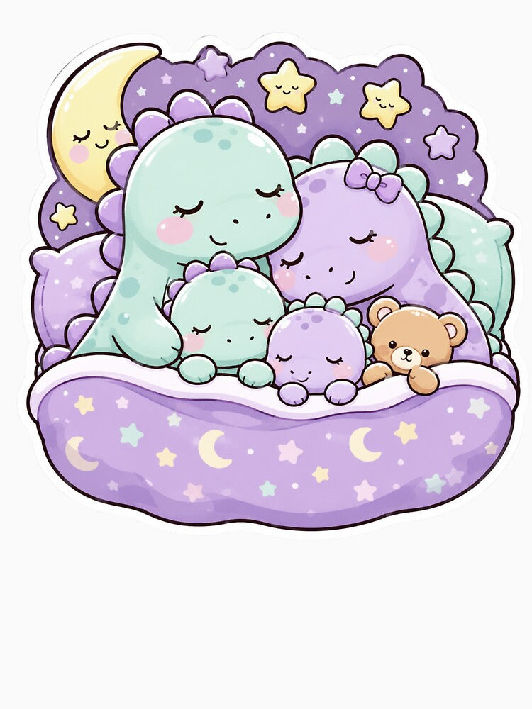 Cute Dinosaur Family Bedtime Art by PriyankaSonara