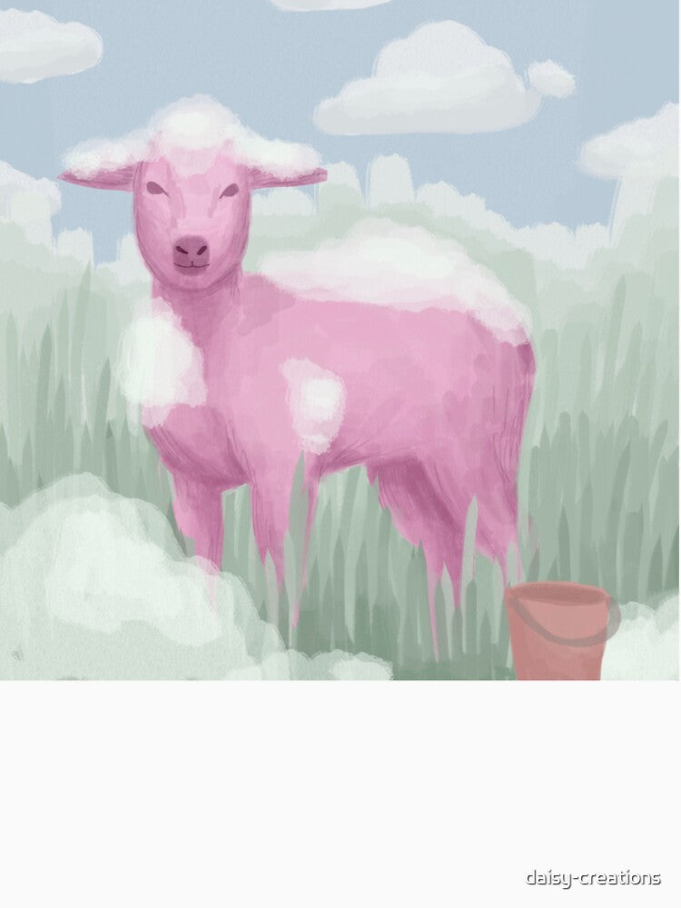 Baby Sheep in Pink Illustration by daisy-creations