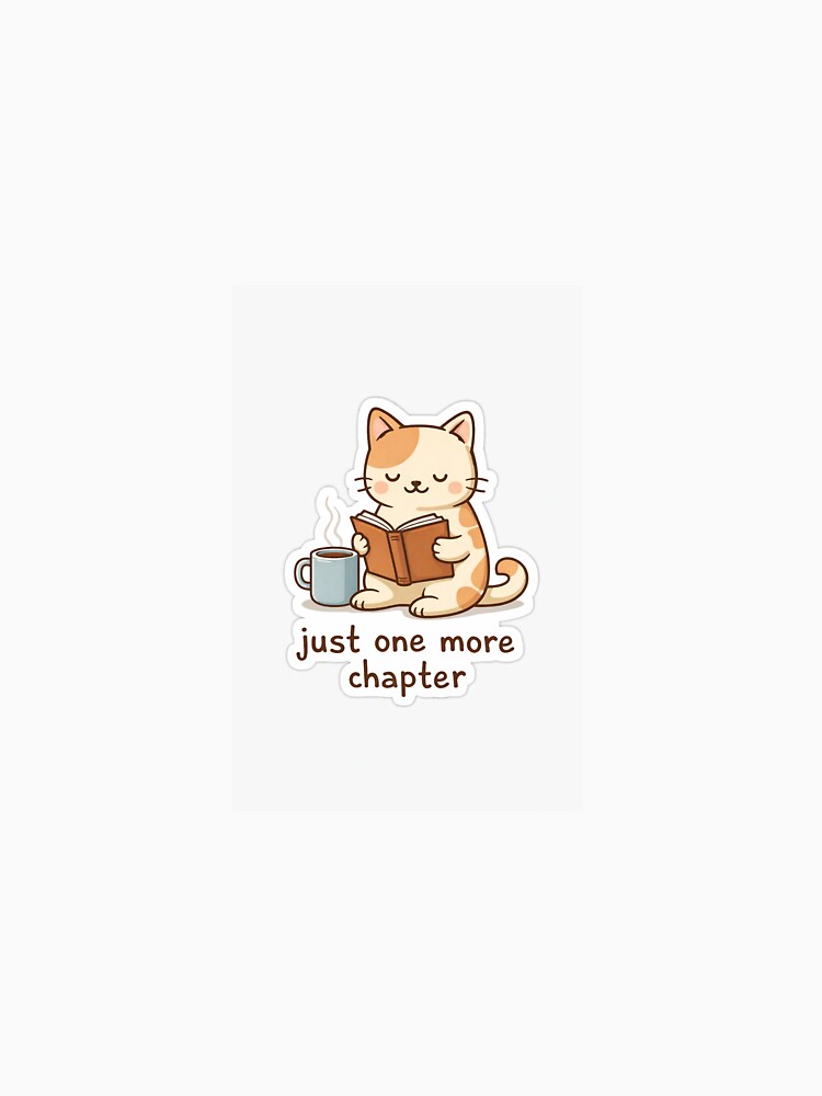 Just One More Chapter – Cute Reading Cat by MysticAurora