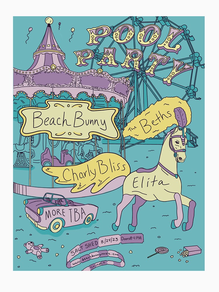 Beach Bunny Pool Party tour poster by Nics-designs