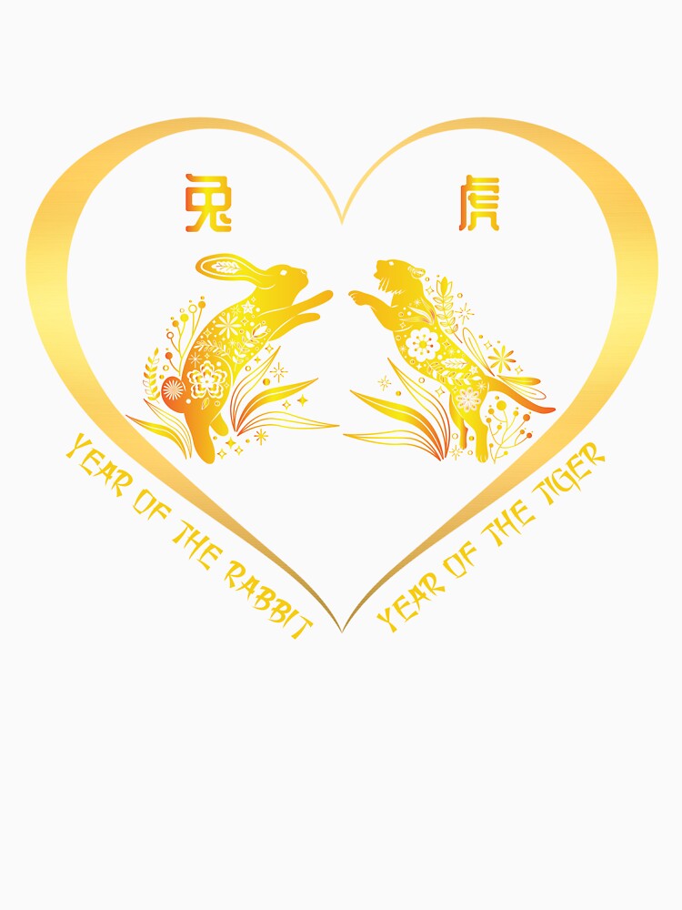 Year Of The Rabbit And Year Of The Tiger Couples Golden Chinese Zodiac Animals by Karry-Pat