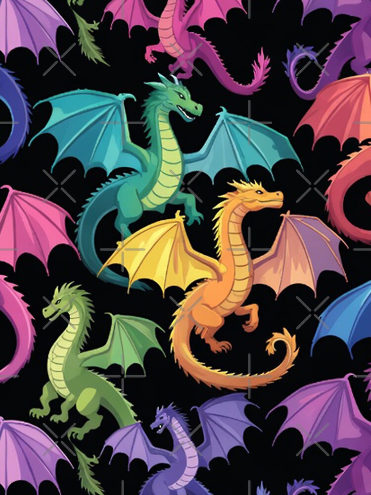 Colorful Dragon Pattern Seamless Fantasy Background by SassyArtistry