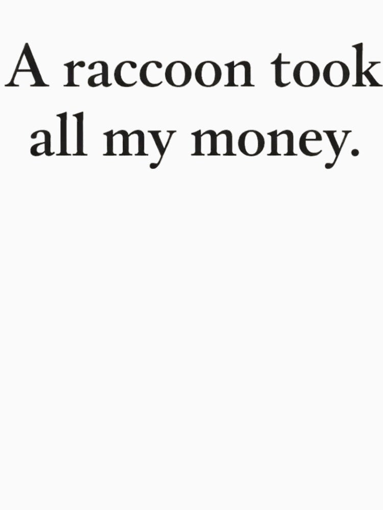 A Raccoon Took All My Money by sollunadesignns