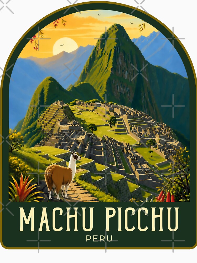 Machu Picchu Vintage Travel Illustration by HomeLivingCo