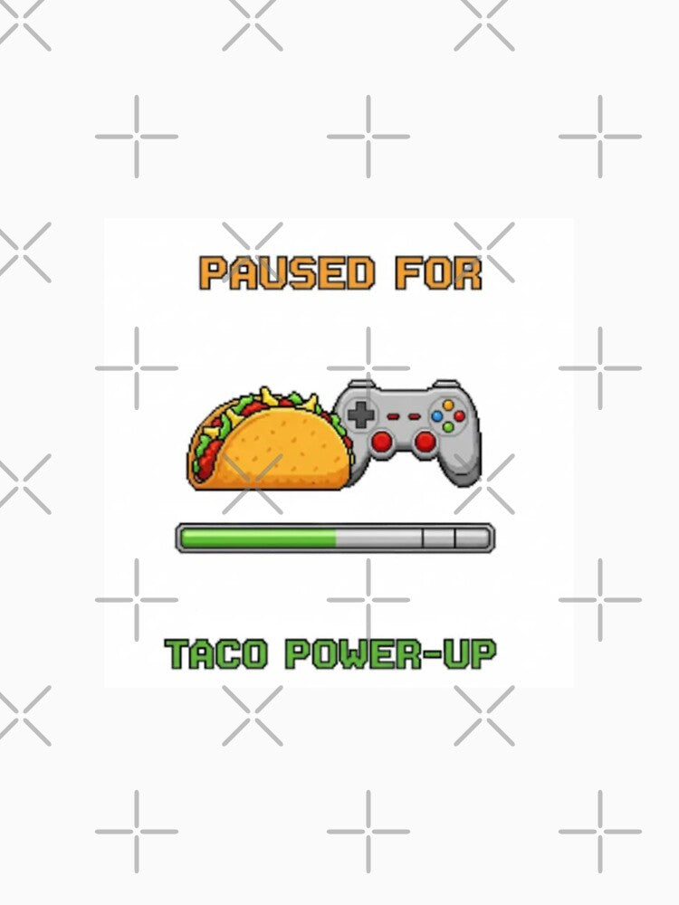 Taco Pixel art retro gaming gamer 8 bit level up food funny prank weird foodie lover by CheeseBlueprint