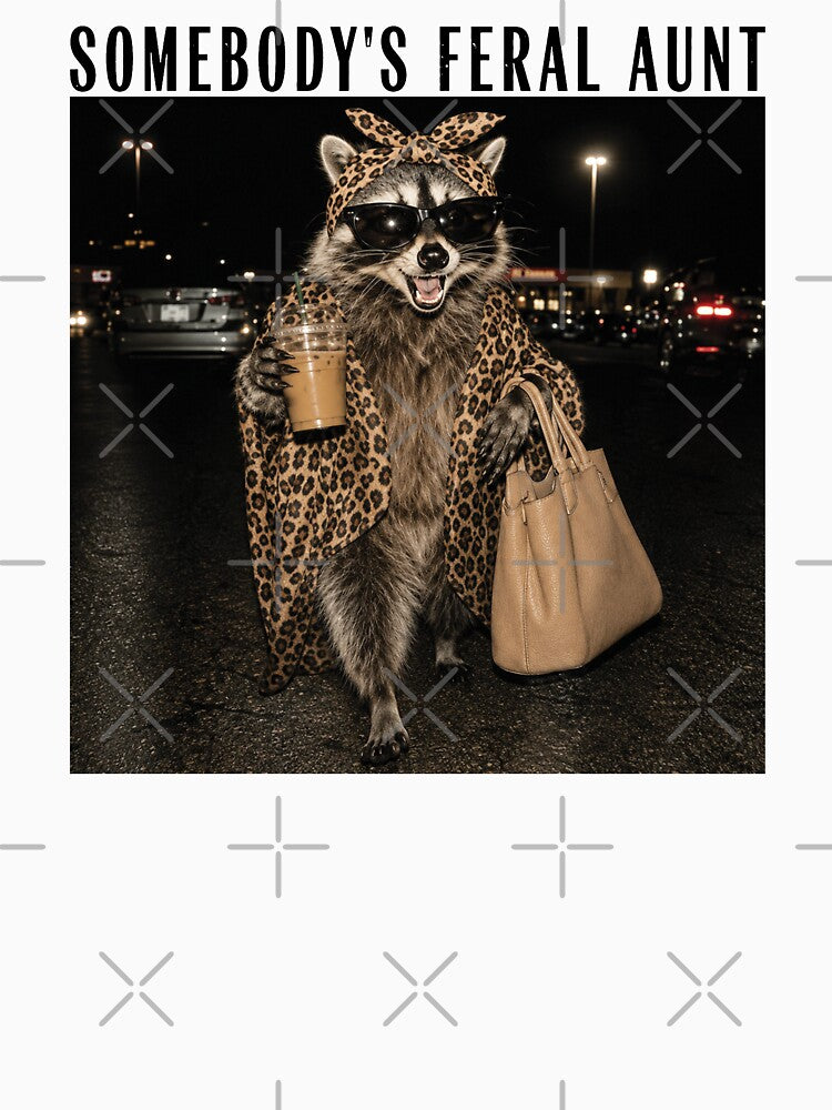Somebody's Feral Aunt, Funny Raccoon Iced Coffee 2 by sentfromemily