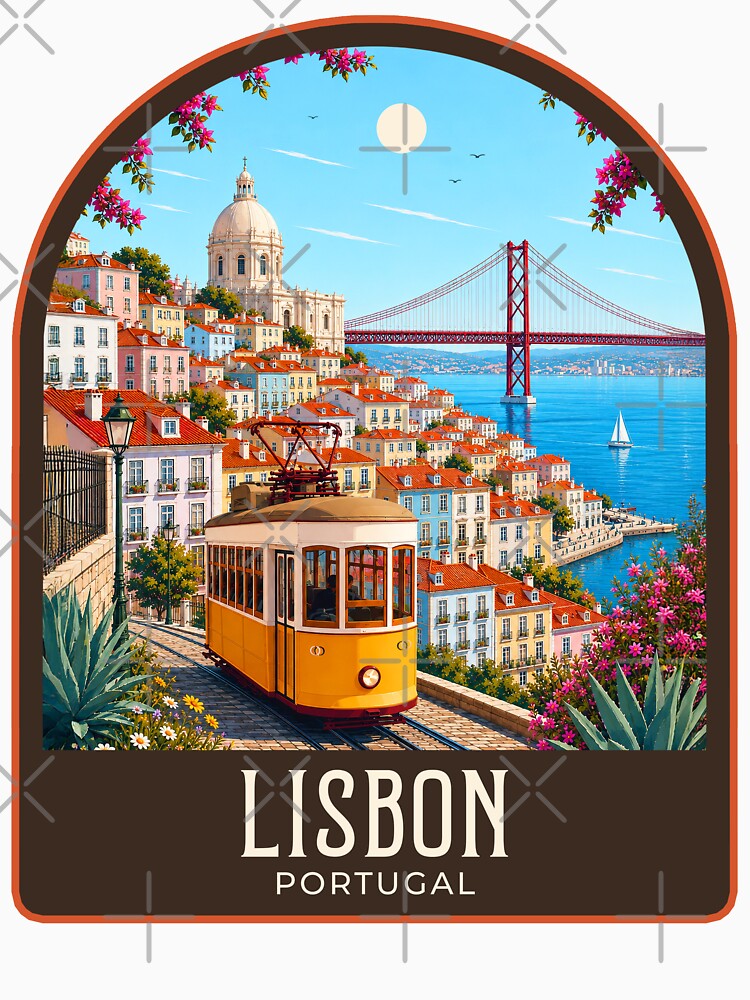 Lisbon Vintage Travel Illustration by HomeLivingCo