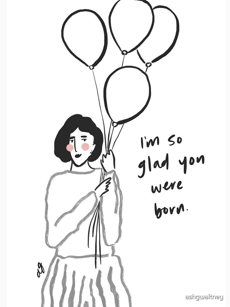 Black and White Woman Holding Balloons by ashgwaltney