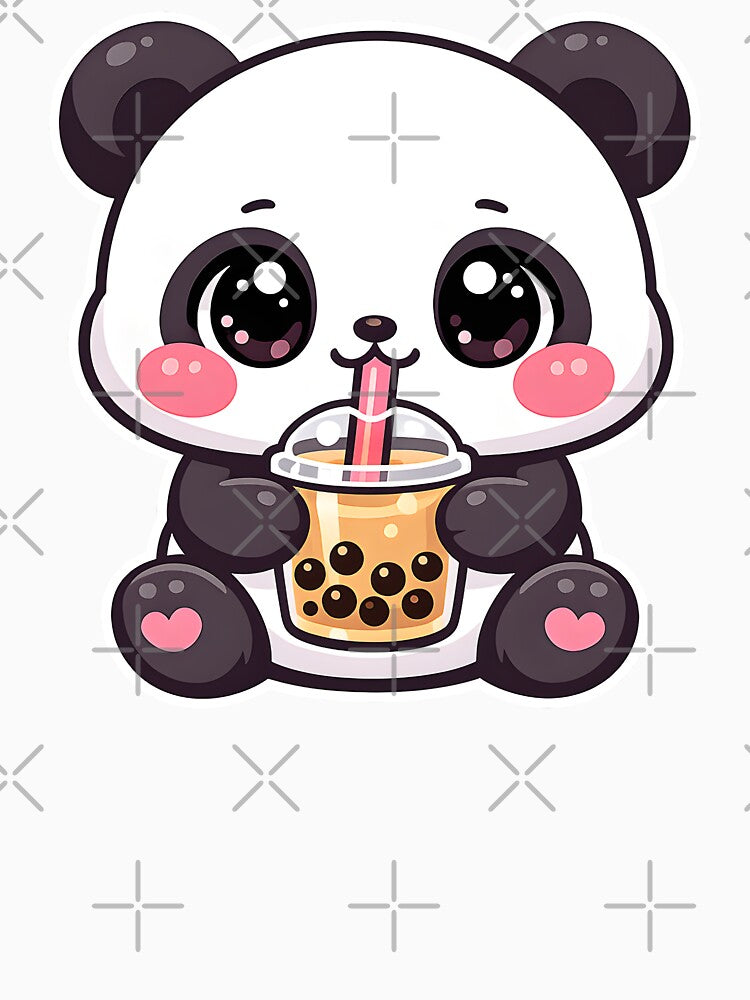 Panda Bubble Tea Kawaii Art by Clauxel
