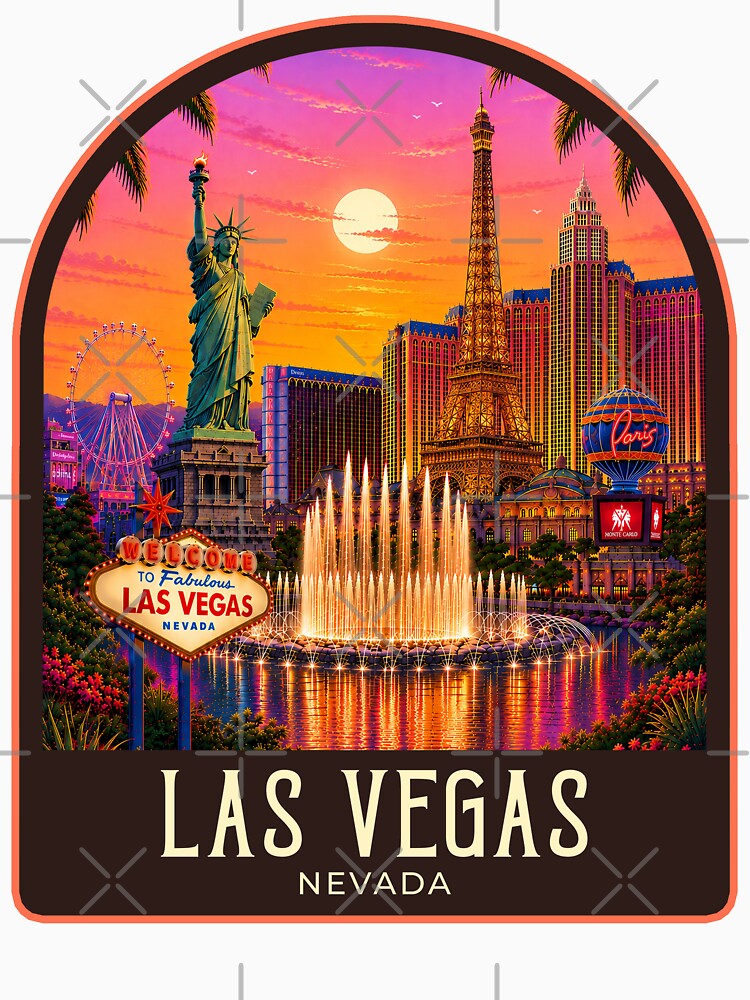 Las Vegas Vintage Travel Illustration by HomeLivingCo