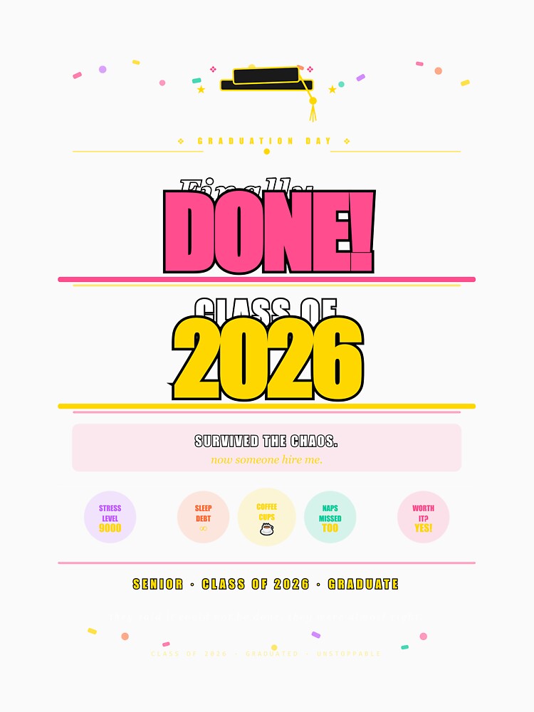 Class Of 2026 Finally Done Funny Senior Graduation Gift by Mega-Shopping