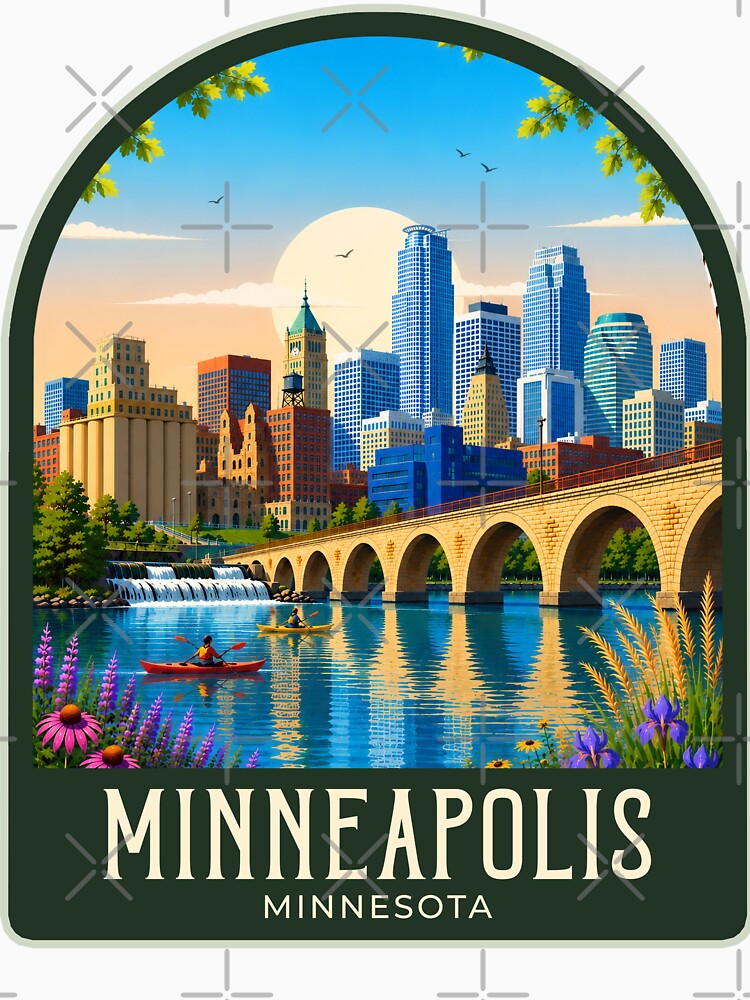 Minneapolis Vintage Travel Illustration by HomeLivingCo