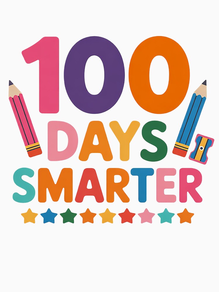 100 Days of School Kids Boys Girls Happy 100th Day of School by BlassmausArt