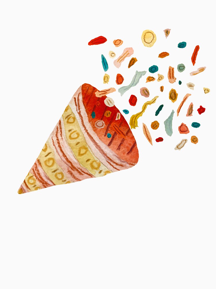 Happy birthday color petard confetti a watercolor black by Yana Mustafina | Boho Soulful Designs