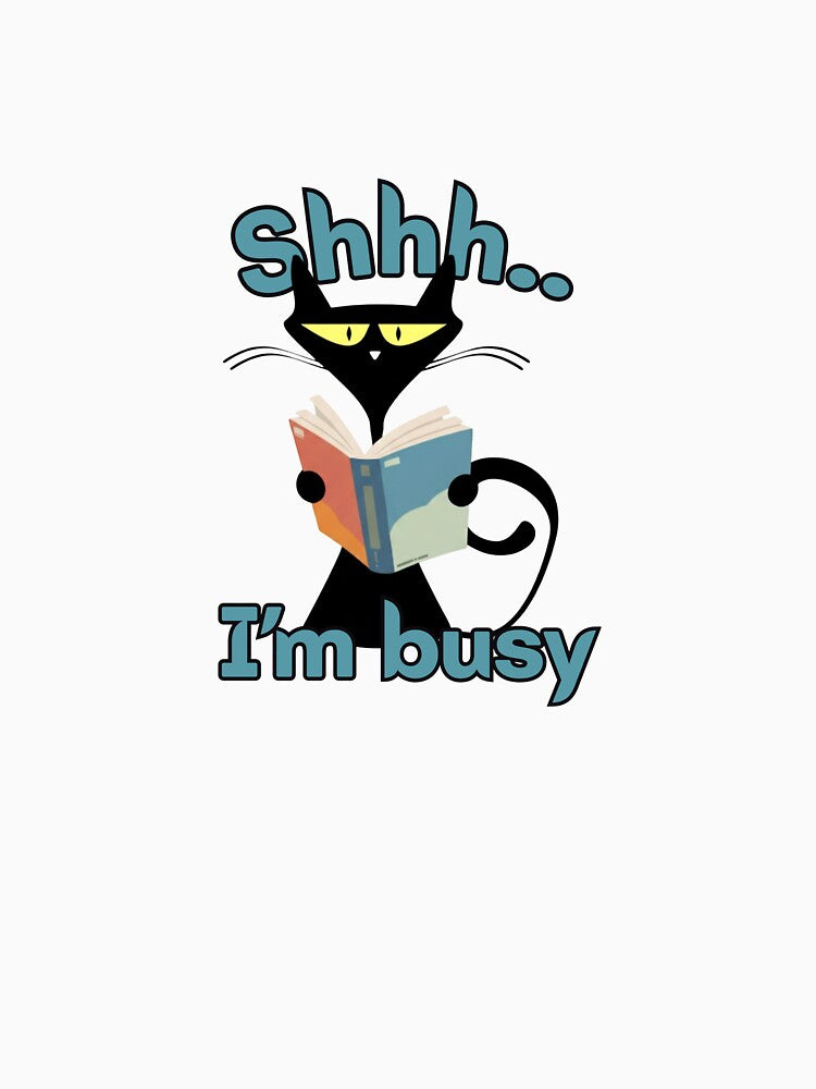 Shhh… I’m Busy Reading Cat by LazyDuo