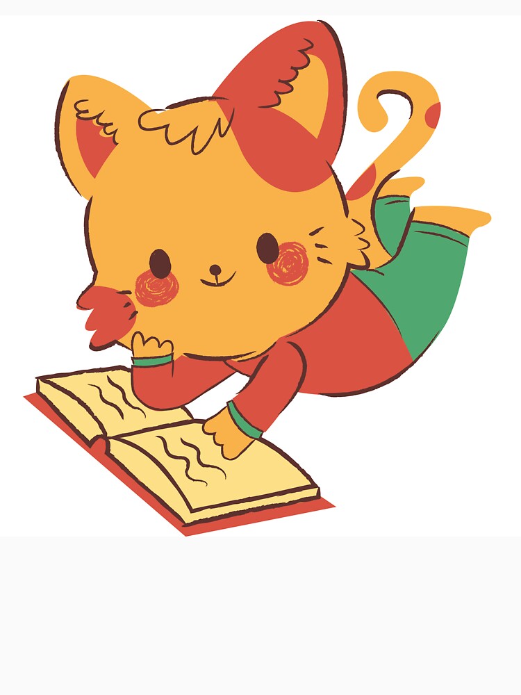 Book Lover Cat – Cute Reading Cat Illustration by Saynix