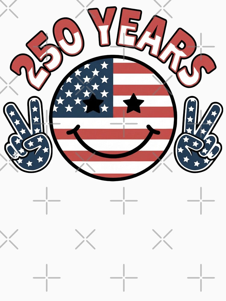 Smiley Face 250 Years Celebration American Flag by NosandEdgy