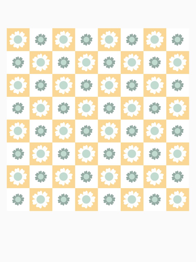 Retro Checkered Floral Pattern by Julza Art