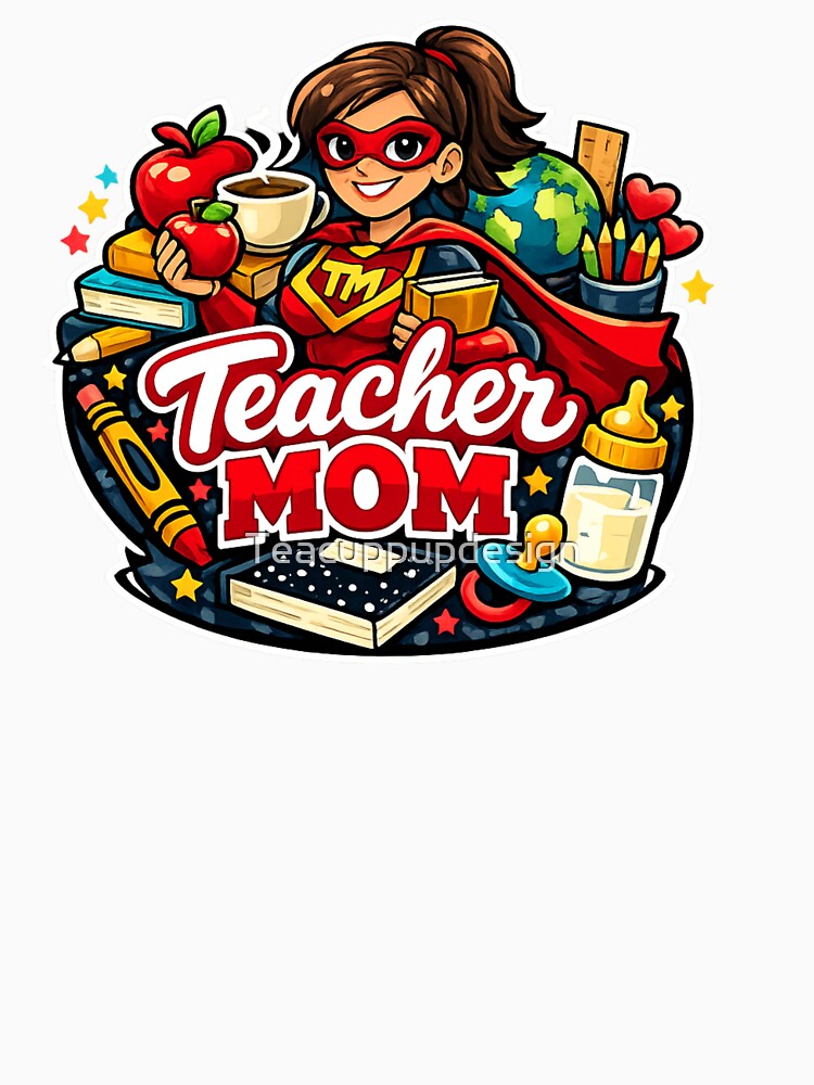 Teacher Mom Superhero by Teacuppupdesign