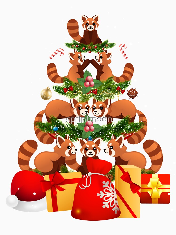 Christmas Red Panda tree by sprintmoon