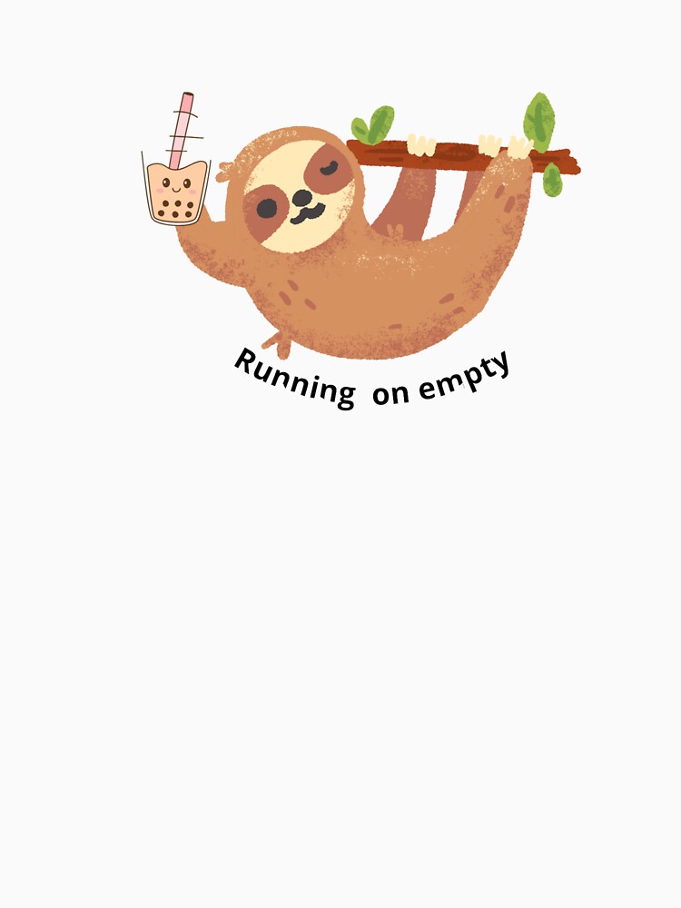 Cute Sloth with Boba Tea - Running on Empty by DreamyBrushArt
