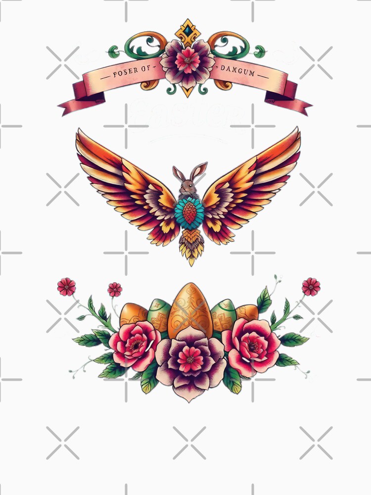 Easter eggs colored floral and wings ,Happy Easter,Easter Day,easter illustration by Expressions-Sel