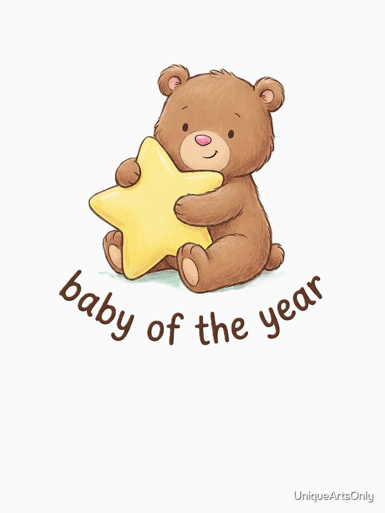 Baby of the Year Cute Teddy Bear Design | Baby Outfit Gift. by UniqueArtsOnly