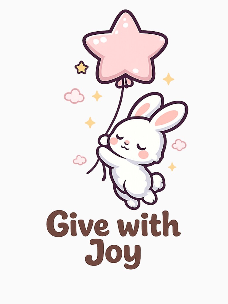 Cute Kawaii Bunny Give With Joy by Bright Sprout Wear