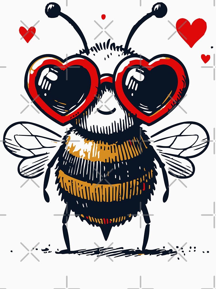 Bee My Valentine Happy Valentine Day Sketchy by TomFrontierArt