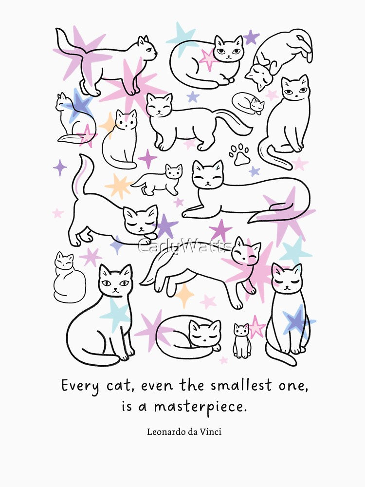 Every Cat is a Masterpiece – Leonardo da Vinci Cat Print by CarlyWatts