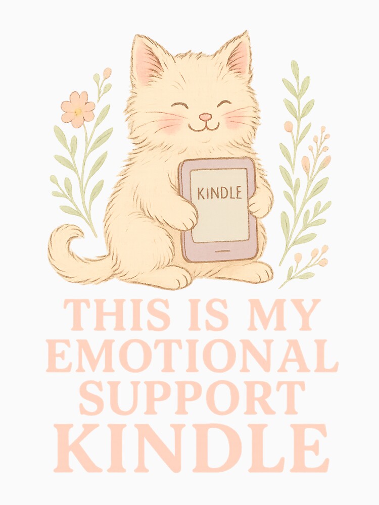 This Is My Emotional Support Kindle - Cute Kitten E-Reader Design for Book Lovers by TaliSora