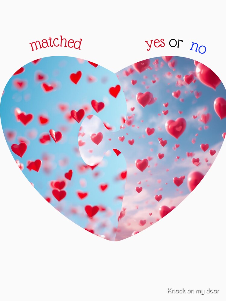 Romantic heart-shaped graphics for Valentine's Day matched: yes or no by Knock on my door