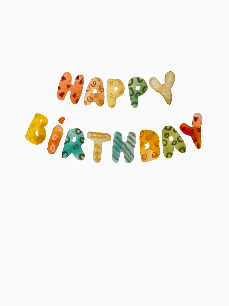 Title textured birthday color a watercolor sketch black by Yana Mustafina | Boho Soulful Designs