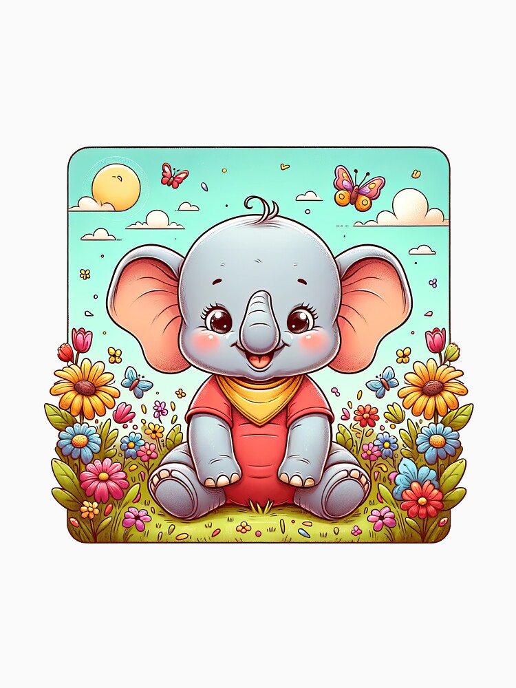 Sunshine Smiles: The Cheerful Baby Elephant by artwaves