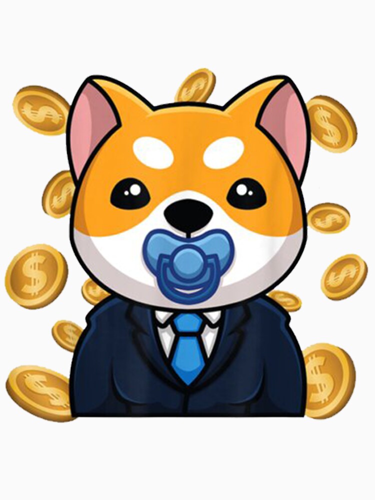 Baby dog president, Funny Dogecoin Shiba Inu The Millionaire by Rachel88c