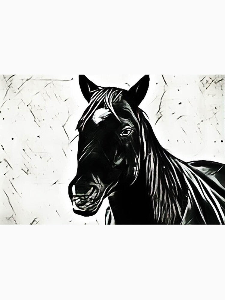 Black Horse on White by LisaMPierce1990