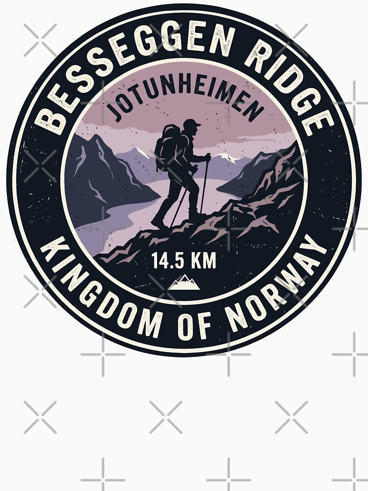 Besseggen Ridge Hiking Adventure Norway Badge by Digital Art Works  Hub
