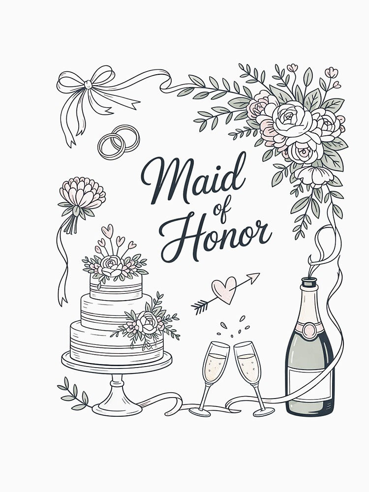 Maid Of Honor Bridesmaid Bridal Party Wedding Bachelorette by CareTopping