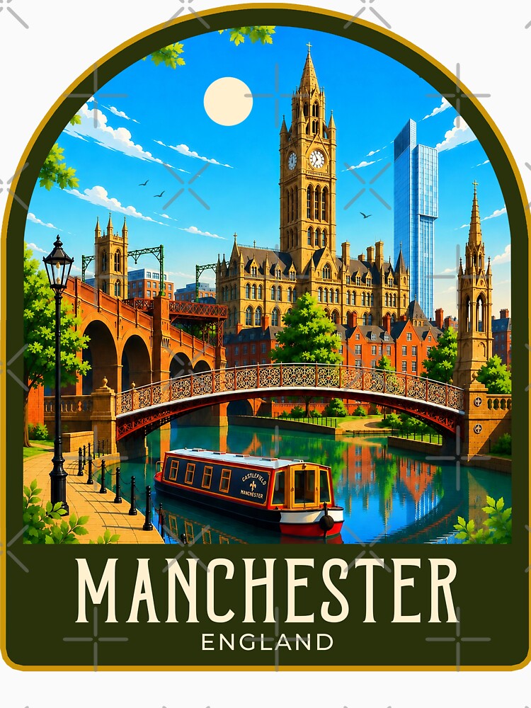 Manchester Vintage Travel Illustration by HomeLivingCo