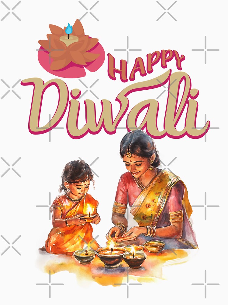 Happy Diwali ver 5 | Festival of Lights | Indian Deepavali Celebration with Diyas, Rangoli & Lord Ganesha | Hindu Festival Art & Gifts by mndesignworx